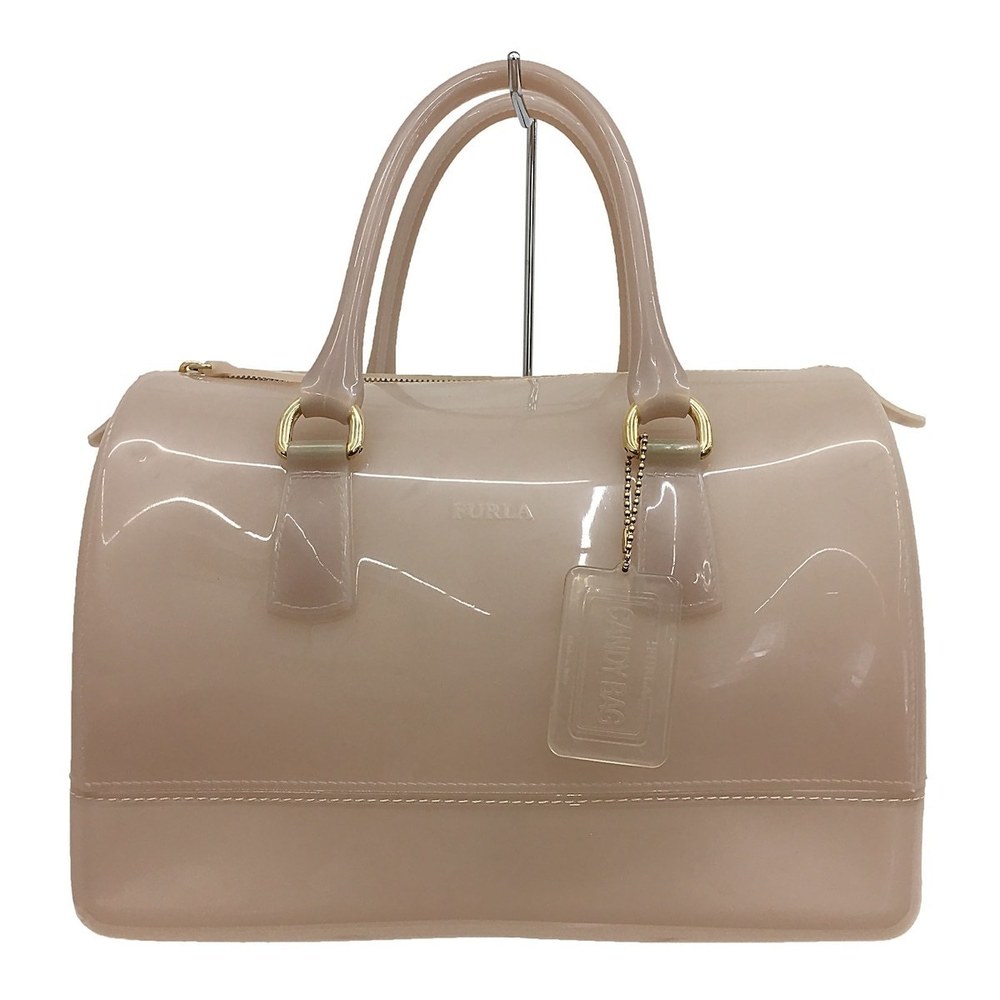 Furla Candy Bag Handbag Rubber Beige